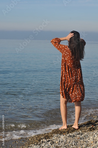 woman walking on the beach
