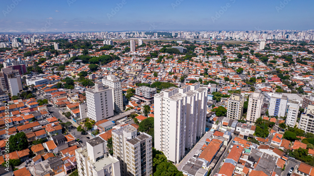 aerial view of houses and residential buildings in the Saúde district, São Paulo. Jabaquara Avenue aerial view of houses and residential buildings in the Saúde district, São Paulo. Jabaquara Avenue