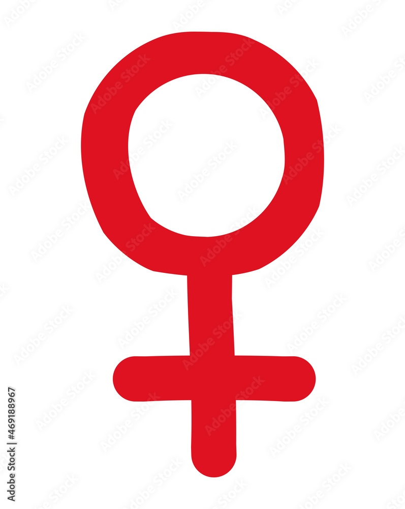red female gender symbol red female gender symbol