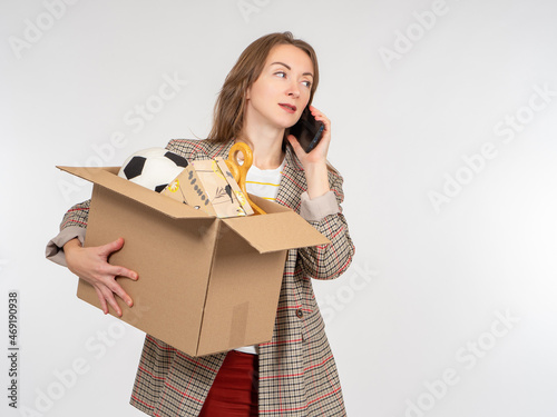 A woman is changing housing...