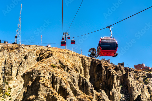 Cable car above La Paz, the capital of Bolivia