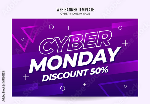cyber monday banner design template Premium Vector for social media post, web banner and flyer