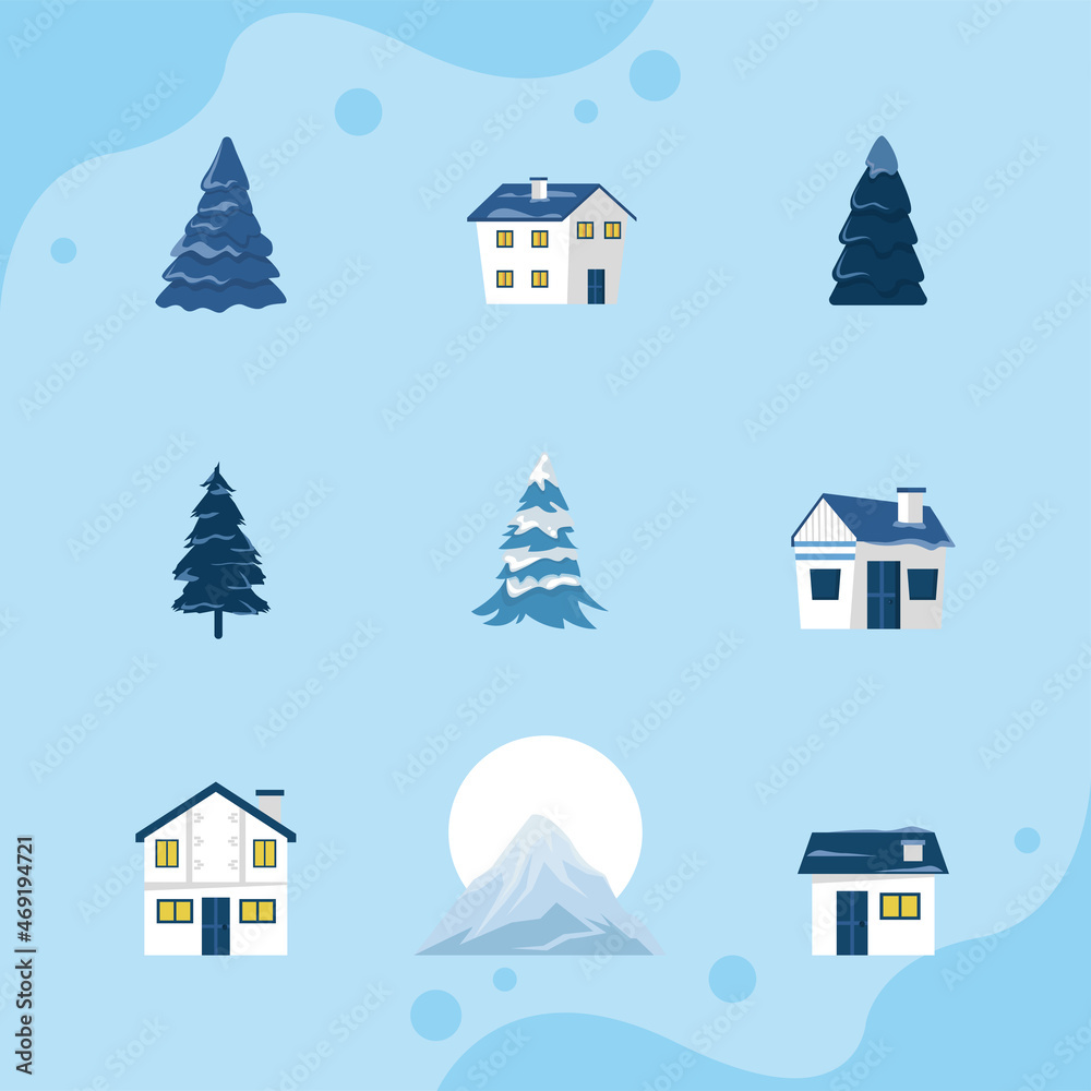 nine winter season icons