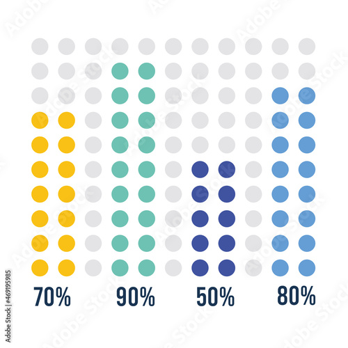 statistics infographic colors balls