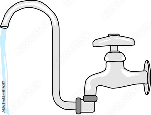 流れる蛇口からの水道水