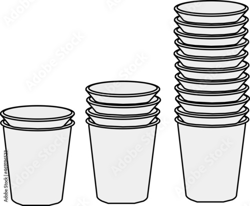 重なる紙コップのイラスト素材