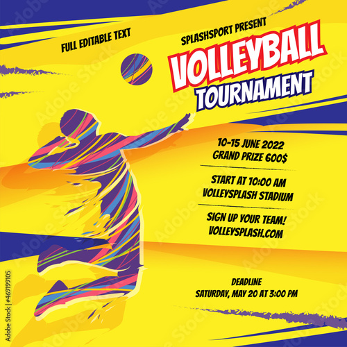 volleyball tournament flyer design template