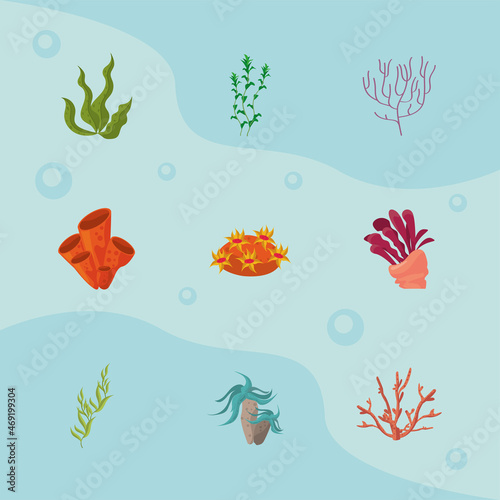 seaweed plants icons