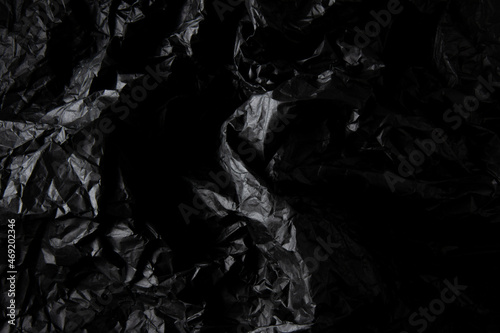 Crumpled black paper texture