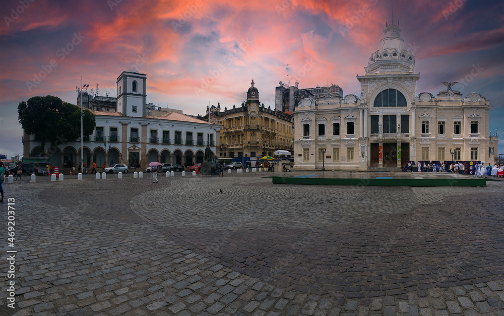 Panoramic photo with the Rio Branco Palace and Salvador City Hall in the Historic Center