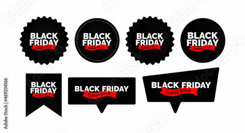 Black Friday collection isolated vector price tags and labels