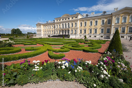 Rundale Palace with gardens in Latvia