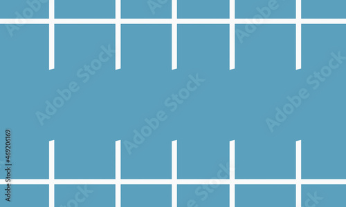 blue background with white grid on top and bottom