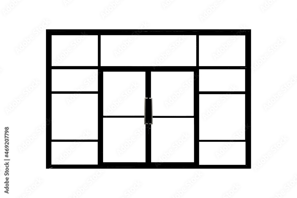 large black aluminum door frame isolated on a white background large black aluminum door frame isolated on a white background
