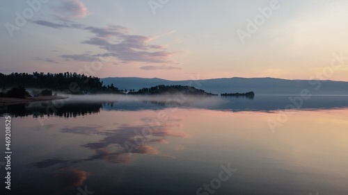 Sunrise over lake Baikal  Russia