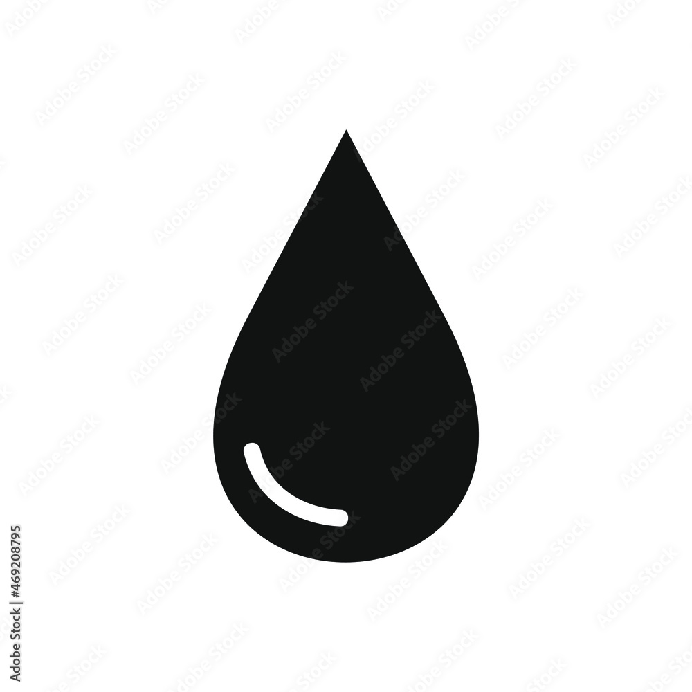 water drop icon on white background water drop icon on white background