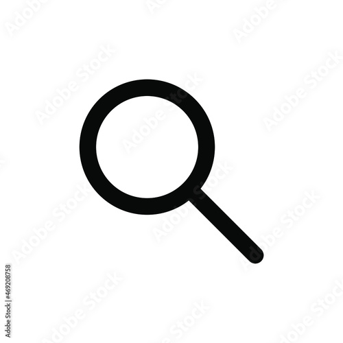 black search icon for website on white background
