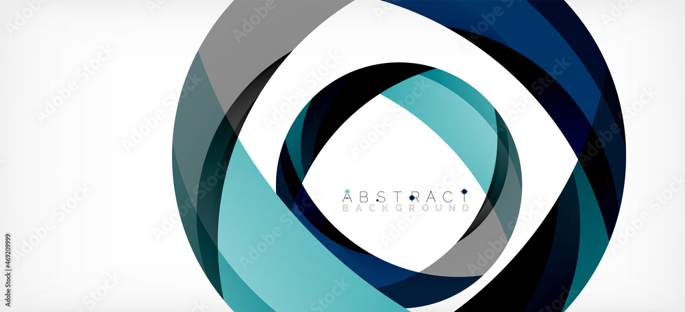 Geometric abstract background. Circle created with overlapping color shapes. Vector Illustration For Wallpaper, Banner, Background, Landing Page Geometric abstract background. Circle created with overlapping color shapes. Vector Illustration For Wallpaper, Banner, Background, Landing Page