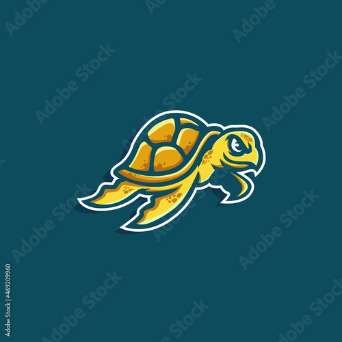 turtle mascot character logo design