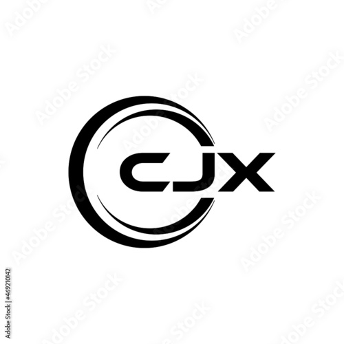 CJX letter logo design with white background in illustrator, vector logo modern alphabet font overlap style. calligraphy designs for logo, Poster, Invitation, etc.