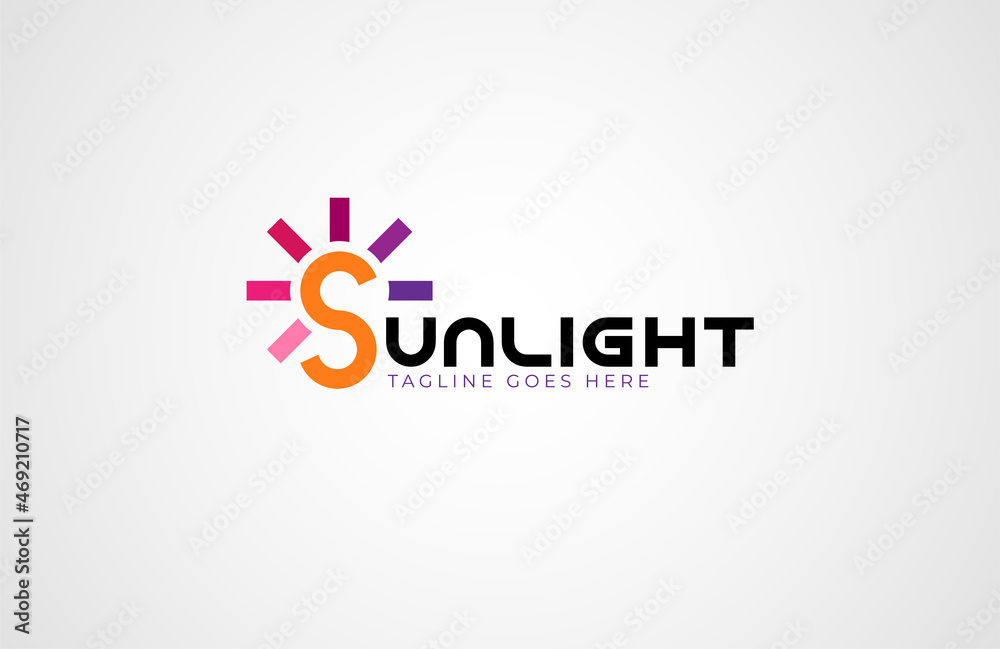 Sunlight Logo, letter S and sunlight icon combination, usable for brand and company logo, vector illustration
