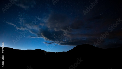 night fall over mountains in Colorado 