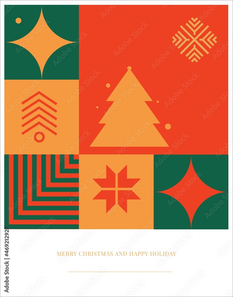 Naklejka premium Geometric Ornaments Pattern For Greeting Card, Christmas Vibes, New Year Holiday, Meery Christmas