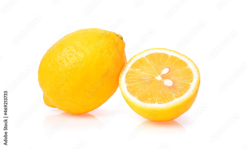 fresh lemon fruits isolated on white background