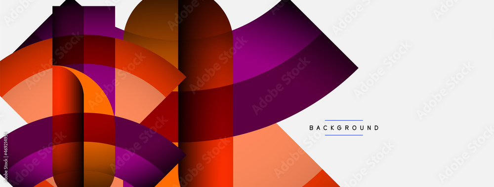 Geometric abstract background. Round shapes, circles, lines composition for wallpaper banner background or landing page Geometric abstract background. Round shapes, circles, lines composition for wallpaper banner background or landing page