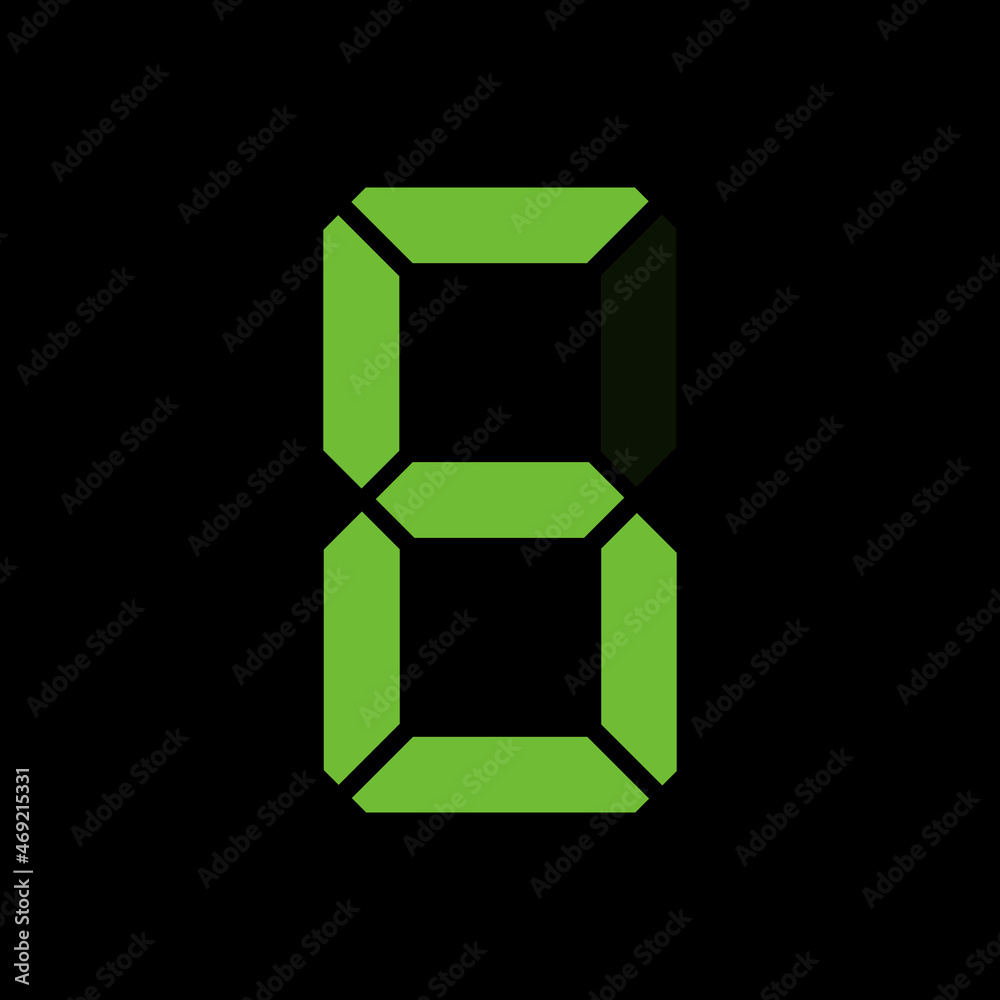 Simple illustration of digital number. Electronic figure of number six Simple illustration of digital number. Electronic figure of number six