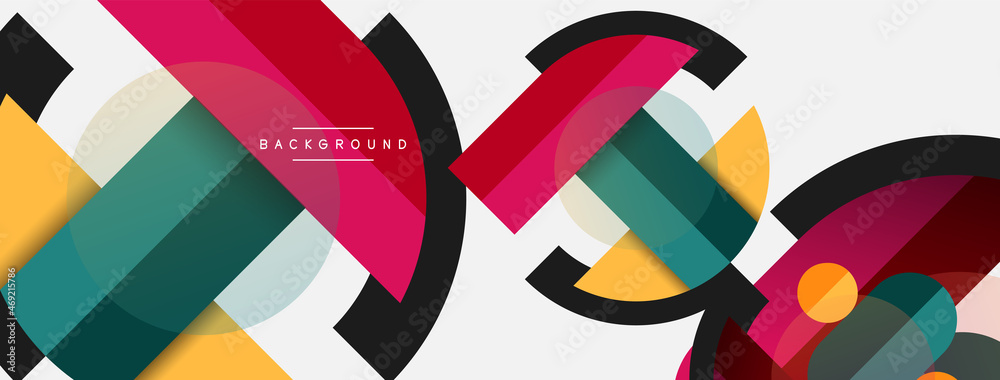 Round geometric shapes lines and circles. Vector template for wallpaper banner background or landing page Round geometric shapes lines and circles. Vector template for wallpaper banner background or landing page