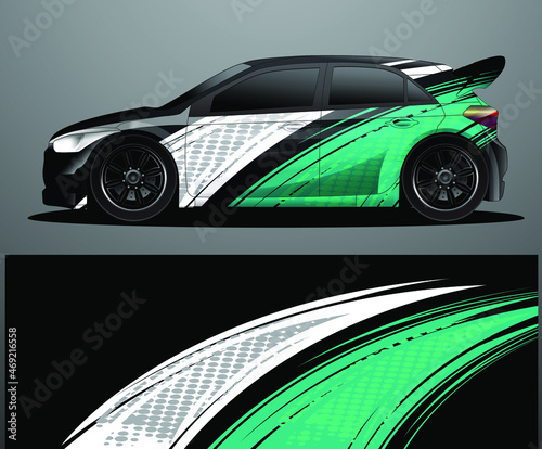 Rally car decal graphic wrap vector  abstract background