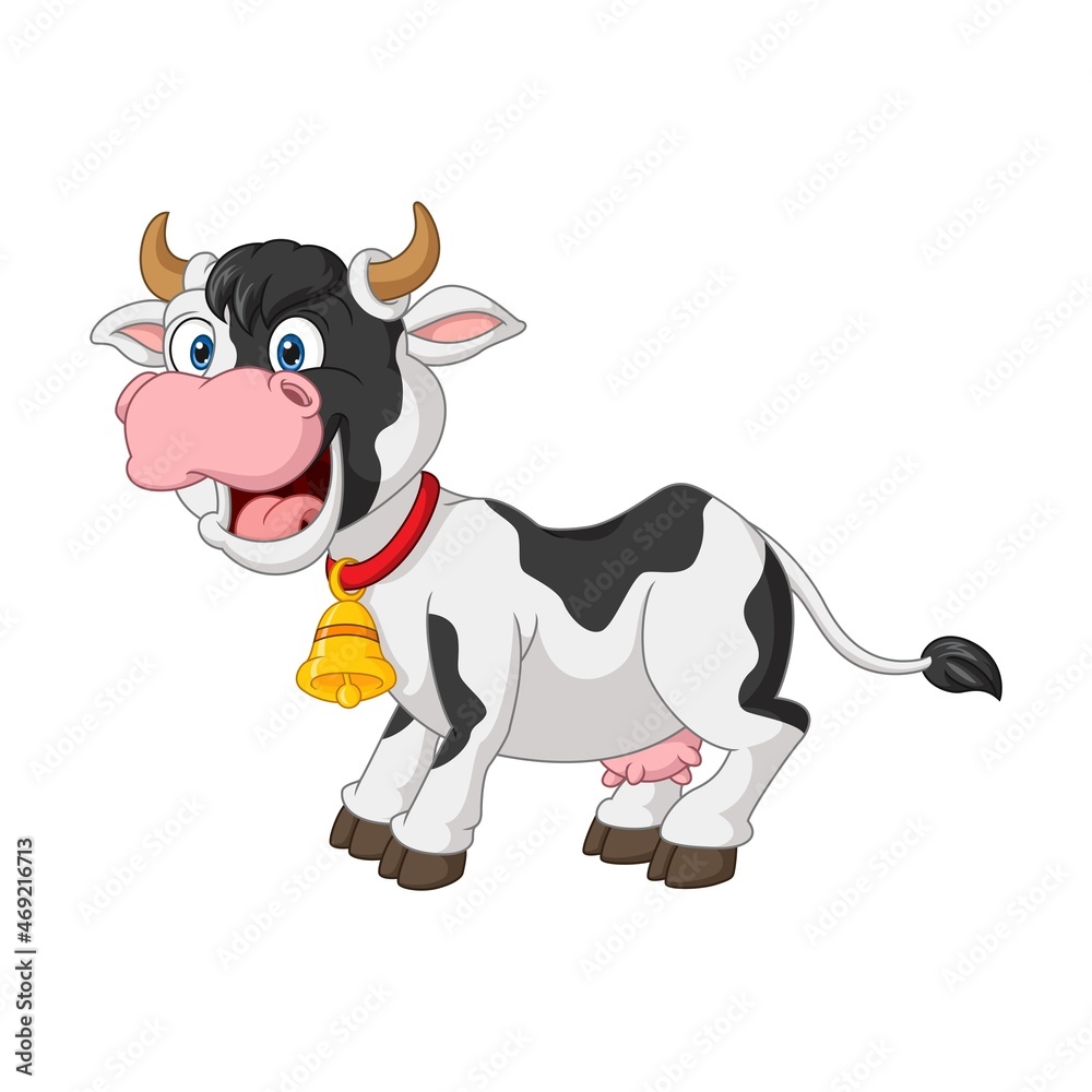 Cartoon funny cow isolated on white background Cartoon funny cow isolated on white background