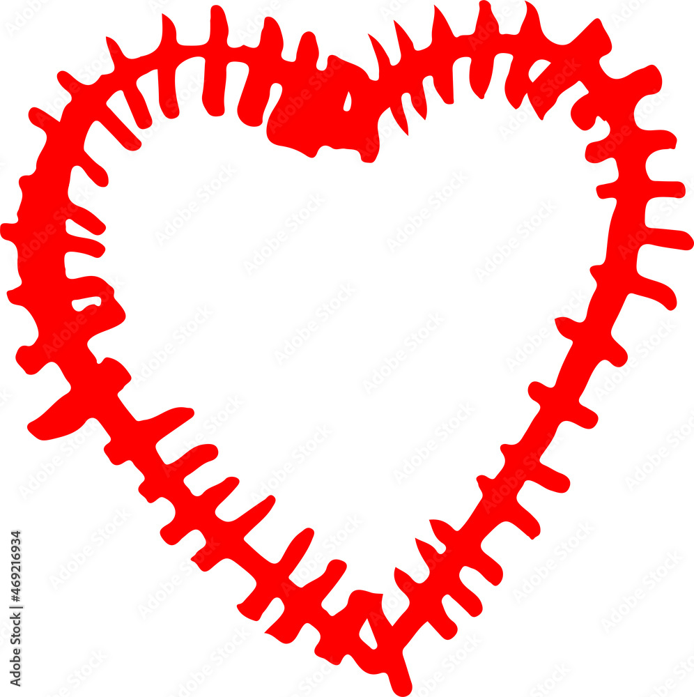 Hand draw Heart icon love sign design