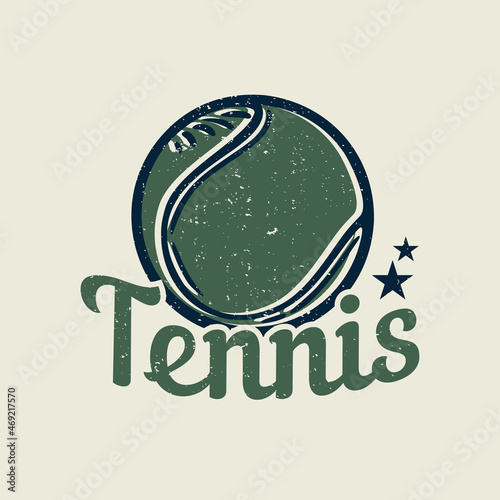 t shirt design tennis with tennis ball vintage illustration