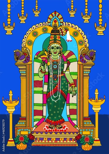 A beautiful illustrations of indian gods and goddesses photo