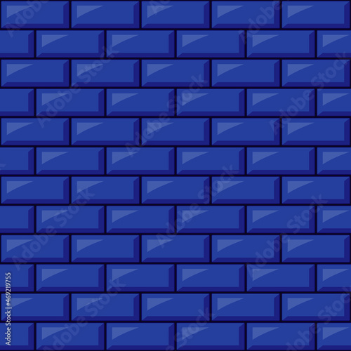 Subway seamless blue pattern. Brick wall.