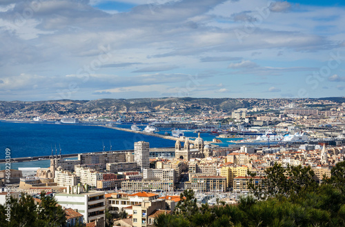 Arbor and city of Marseille, France