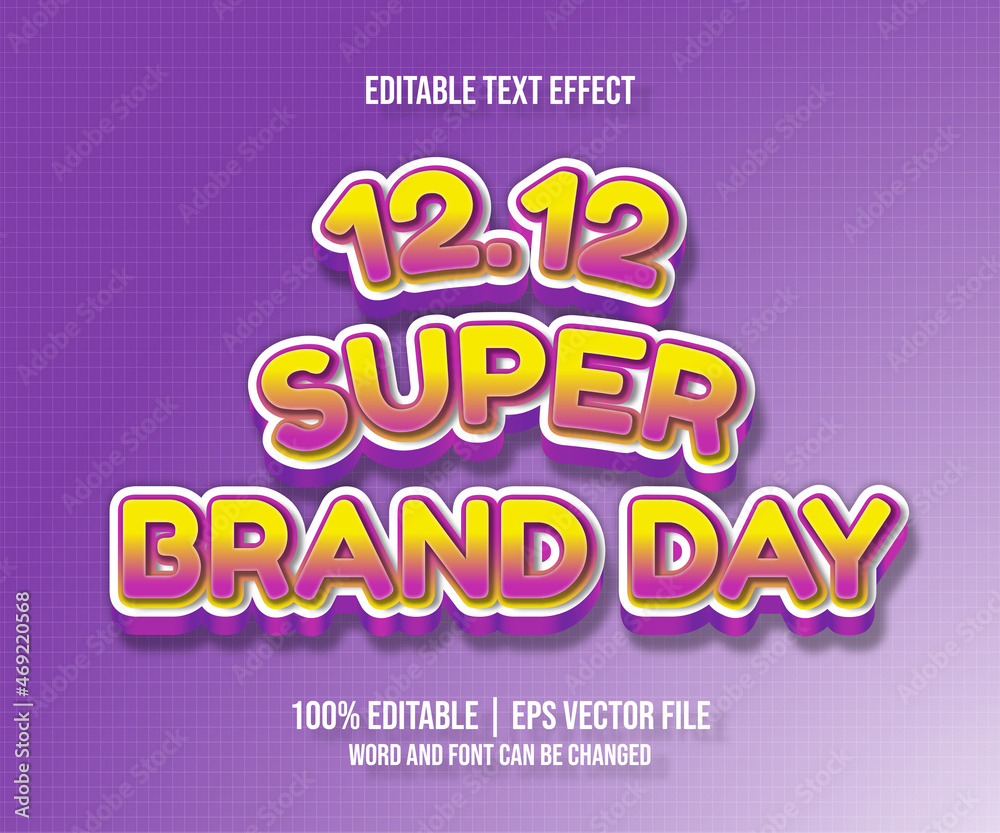 12 12 super brand day 3d editable text effect Vector 12 12 super brand day 3d editable text effect Vector