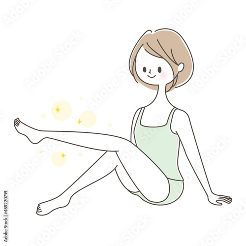 足やせに成功して喜ぶ女性