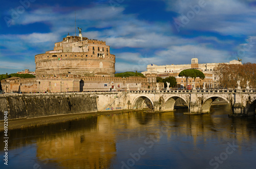 Castle Saint Ange and the bridge Saint Ange, Roma, Italia