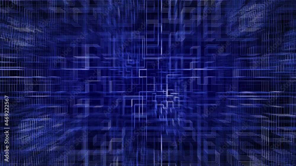 Blue 3D Geometric Circuit Loop Fast Animation Background Blue 3D Geometric Circuit Loop Fast Animation Background