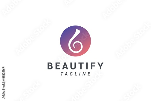 Fototapeta Naklejka Na Ścianę i Meble -  Letter b creative beautify aesthetic minimal business logo