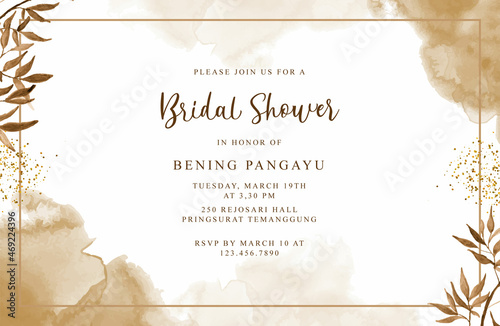 Wedding background watercolor for bridal shower template