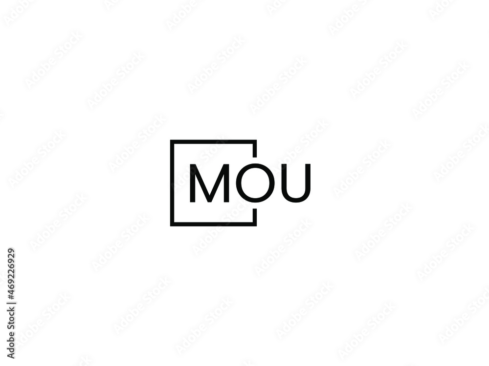 MOU Letter Initial Logo Design Vector Illustration MOU Letter Initial Logo Design Vector Illustration