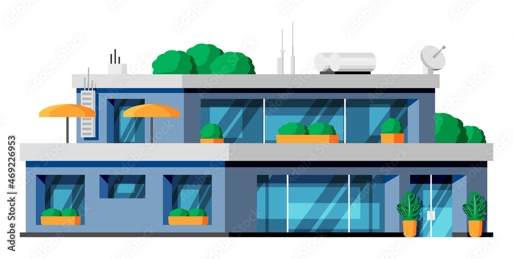 Modern Energy Efficient Building Isolated. Modern Energy Efficient Building Isolated.