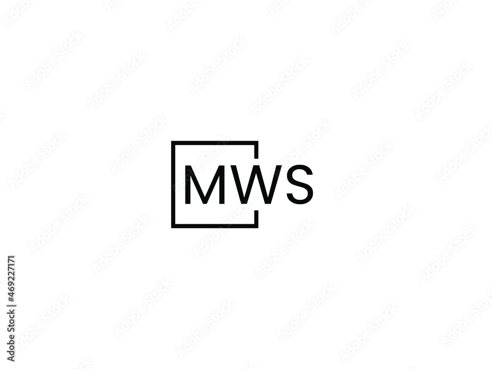 Obraz premium MWS Letter Initial Logo Design Vector Illustration
