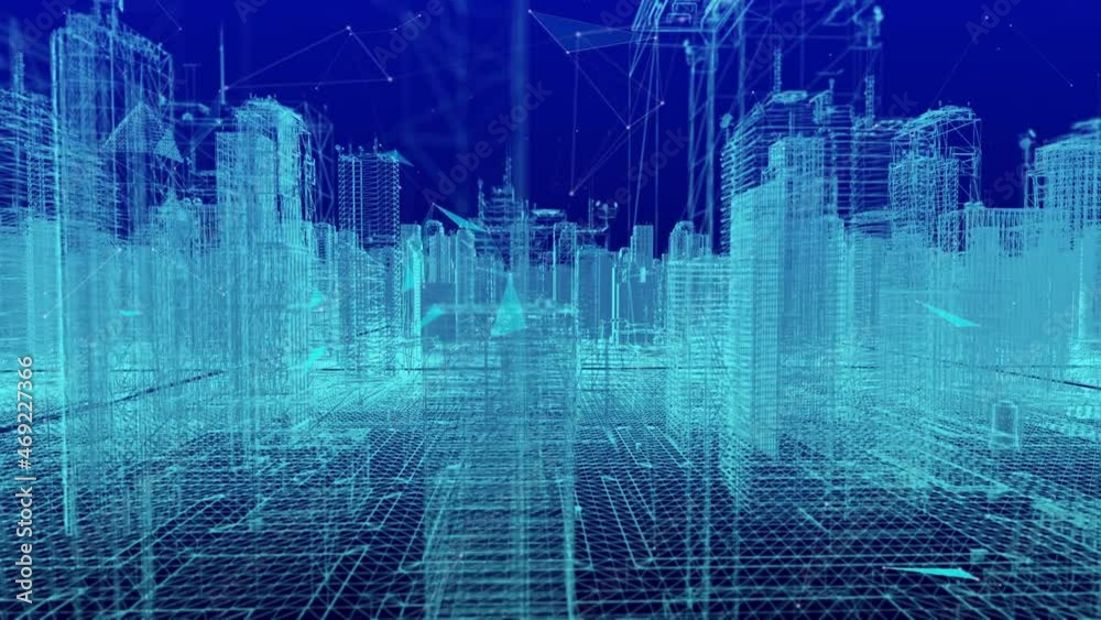 Smart city of cybersecurity digital data of futuristic and technology of the internet and big data of cloud computing using artificial intelligence, 5g connection data analysis background concept.