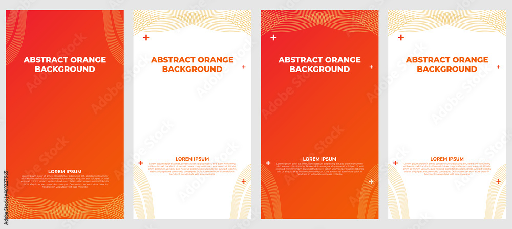 abstract orange gradient social media stories template collection design