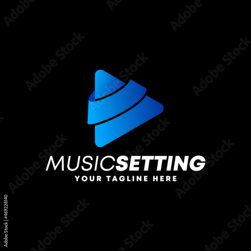 simple Play Cutting or part image graphic icon logo design abstract concept vector stock. Can be used as a symbol related to music or video.